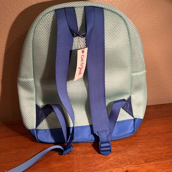 Cat & Jack Mesh Colorblock Backpack | Blue | 16”  Back to School Bag Zip Up - Picture 2 of 4
